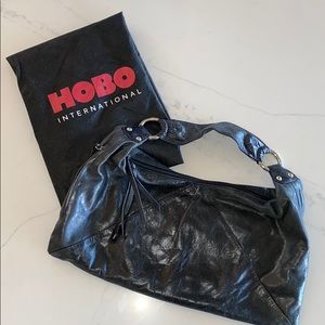 HOBO INTERNATIONAL Black Bag w/ Silver Metal